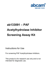 ab133091 – PAF Acetylhydrolase Inhibitor Screening Assay Kit Instructions for Use