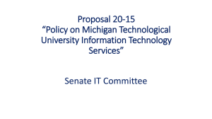 Proposal 20-15 “Policy on Michigan Technological University Information Technology Services”