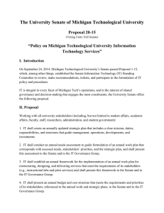 The University Senate of Michigan Technological University Proposal 20-15 Technology Services”