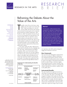 T Reframing the Debate About the Value of the Arts