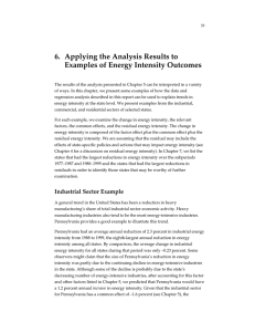 6. Applying the Analysis Results to Examples of Energy Intensity Outcomes