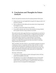 9. Conclusions and Thoughts for Future Analysis
