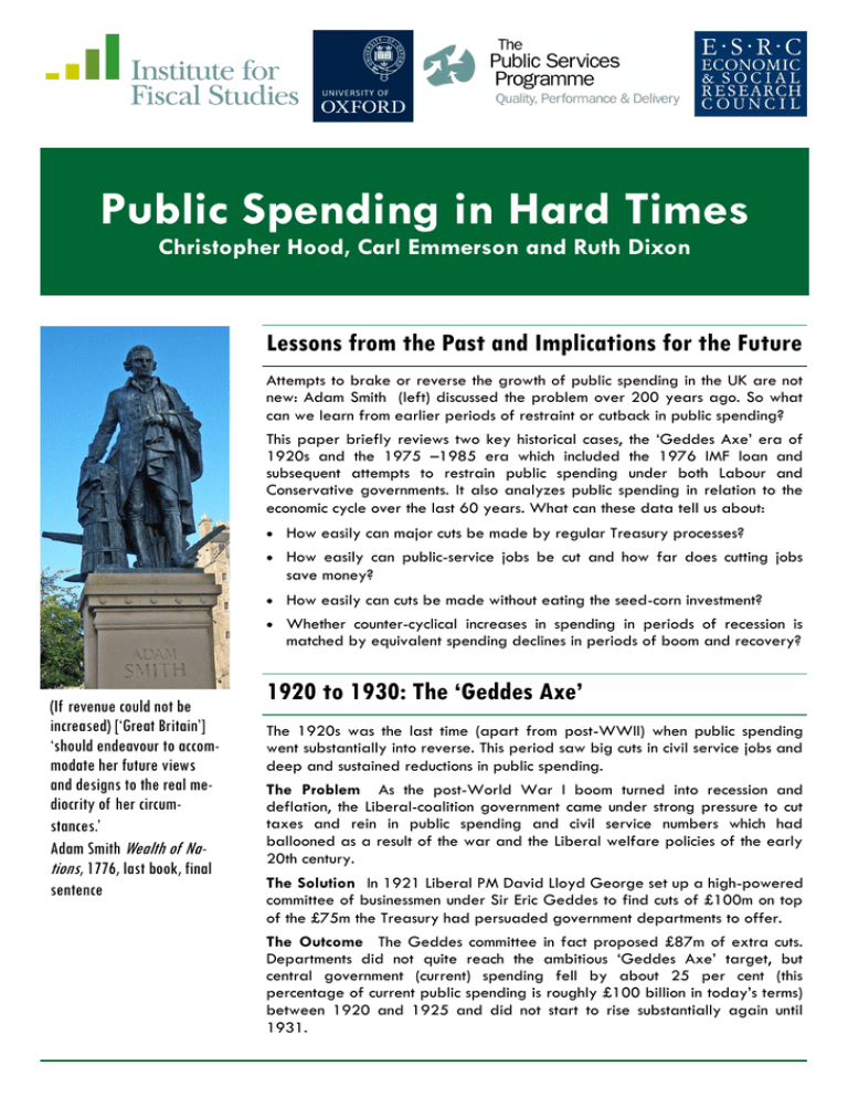 Public Spending In Hard Times