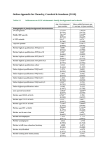 Online Appendix for Chowdry, Crawford &amp; Goodman (2010)  Table A1   Influences on GCSE attainment: family background and schools 