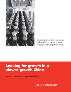 Looking for growth in a slower-growth China Consumer products companies