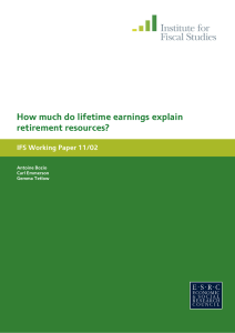 How much do lifetime earnings explain retirement resources? IFS Working Paper 11/02