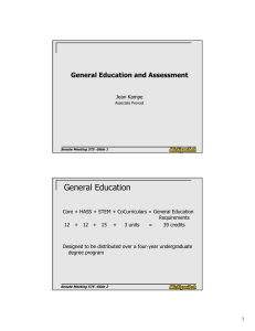 General Education General Education and Assessment