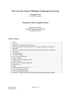 The University Senate of Michigan Technological University Proposal 17-16