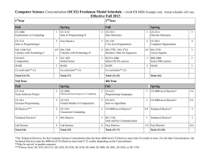 Computer Science Effective Fall 2013 CS 1121