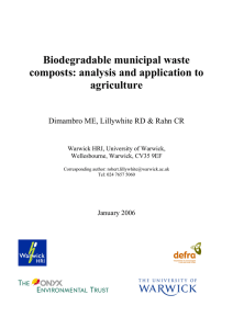 Biodegradable municipal waste composts: analysis and application to agriculture