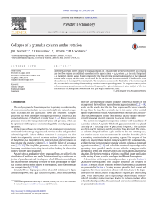 Collapse of a granular column under rotation ⁎ J.M. Warnett , P. Denissenko