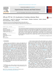 Off-axis PTV for 3-D visualization of rotating columnar ﬂows Yuichi Murai ,