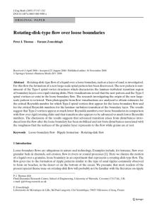 Rotating-disk-type flow over loose boundaries · Farzam Zoueshtiagh Peter J. Thomas