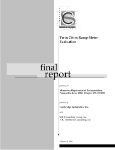 report final Twin Cities Ramp Meter Evaluation