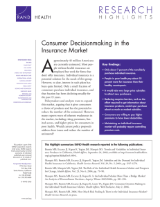 A Consumer Decisionmaking in the Insurance Market
