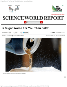 Is Sugar Worse For You Than Salt?  debate