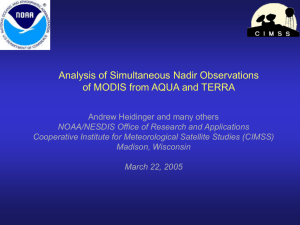 Analysis of Simultaneous Nadir Observations of MODIS from AQUA and TERRA