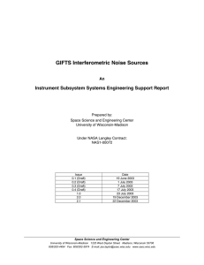 GIFTS Interferometric Noise Sources Instrument Subsystem Systems Engineering Support Report An