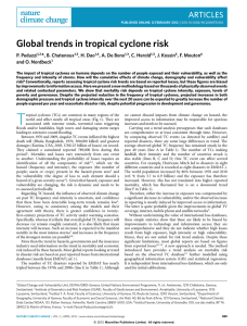 Global trends in tropical cyclone risk ARTICLES *