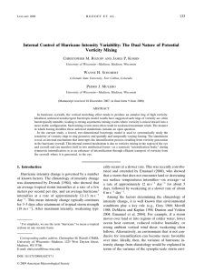 Internal Control of Hurricane Intensity Variability: The Dual Nature of... Vorticity Mixing C M. R
