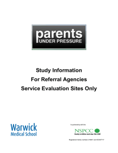 Study Information For Referral Agencies Service Evaluation Sites Only