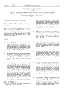 COMMISSION DIRECTIVE 2005/28/EC of 8 April 2005
