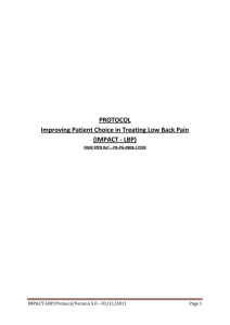 PROTOCOL Improving Patient Choice in Treating Low Back Pain (IMPACT - LBP)