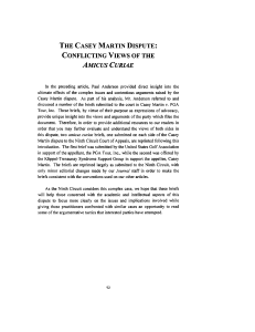 THE CASEY MARTIN DISPUTE: CONFLICTING VIEWS OF THE AMICUS CURIAE