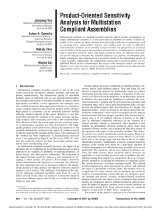 Product-Oriented Sensitivity Analysis for Multistation Compliant Assemblies Jianpeng Yue