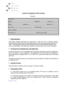 LEAVE OF ABSENCE APPLICATION