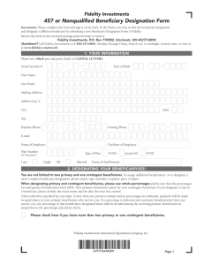 457 or Nonqualifi ed Benefi ciary Designation Form Fidelity Investments