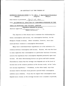 Date thesis is presented in Agricultural Economics /96