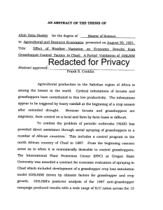 Redacted for Privacy on Economic Results from of Weather Variation