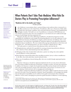 When Patients Don’t Take Their Medicine: What Role Do