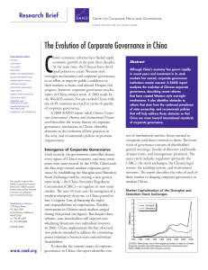 C The Evolution of Corporate Governance in China Research Brief