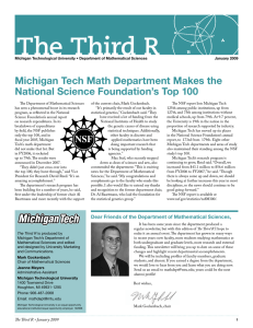 The Third R Michigan Tech Math Department Makes the