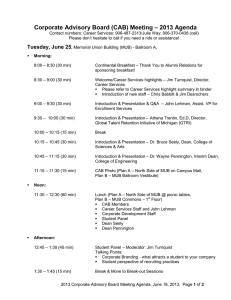 Corporate Advisory Board (CAB) Meeting – 2013 Agenda