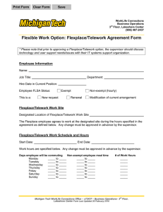 Flexible Work Option: Flexplace/Telework Agreement Form Print Form Clear Form Save