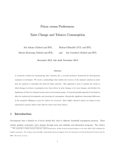 Prices versus Preferences: Taste Change and Tobacco Consumption