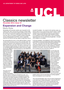 Classics newsletter Expansion and Change  Maria Wyke
