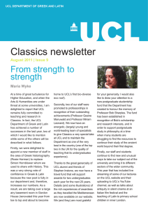 Classics newsletter From strength to strength August 2011 | Issue 9