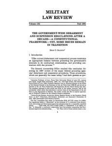 LAW REVIEW MILITARY REMAIN AND SUSPENSION REGULATIONS AFTER A