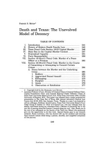 Death  and  Texas:  The  Unevolved