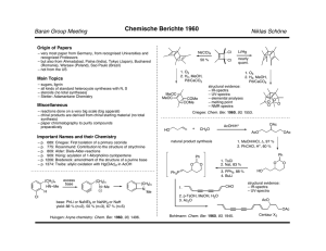 Chemische Berichte 1960 Niklas Schöne Baran Group Meeting Origin of Papers