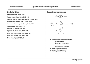 Useful articles: Operating mechanisms: Cycloisomerization in Synthesis