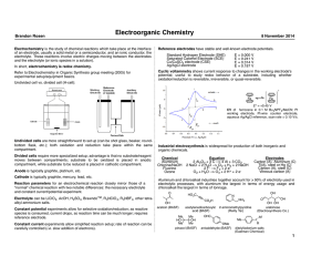 Electroorganic Chemistry Brandon Rosen 8 November 2014