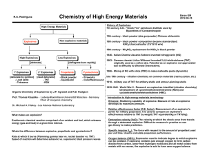 Chemistry of High Energy Materials R.A. Rodriguez