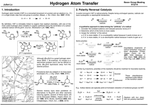 Hydrogen Atom Transfer Baran Group Meeting Julian Lo 4/12/14