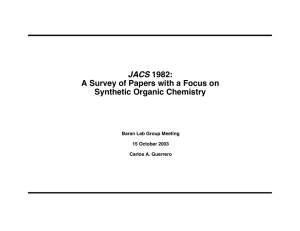 JACS 1982: A Survey of Papers with a Focus on