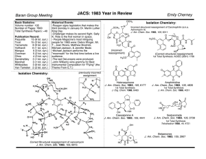 JACS: 1983 Year in Review Emily Cherney Baran Group Meeting